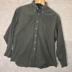 Weekend Classics Tommy Hilfiger Mens Olive Plaid Button Down Long‎ Sleeve Shirt